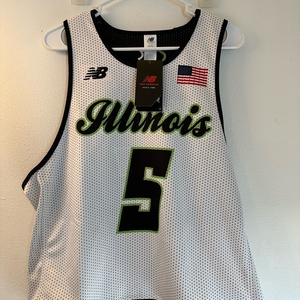 New Balance‎ Illinois 5 Running Reversible Jersey Men Small S Black White DMTO18